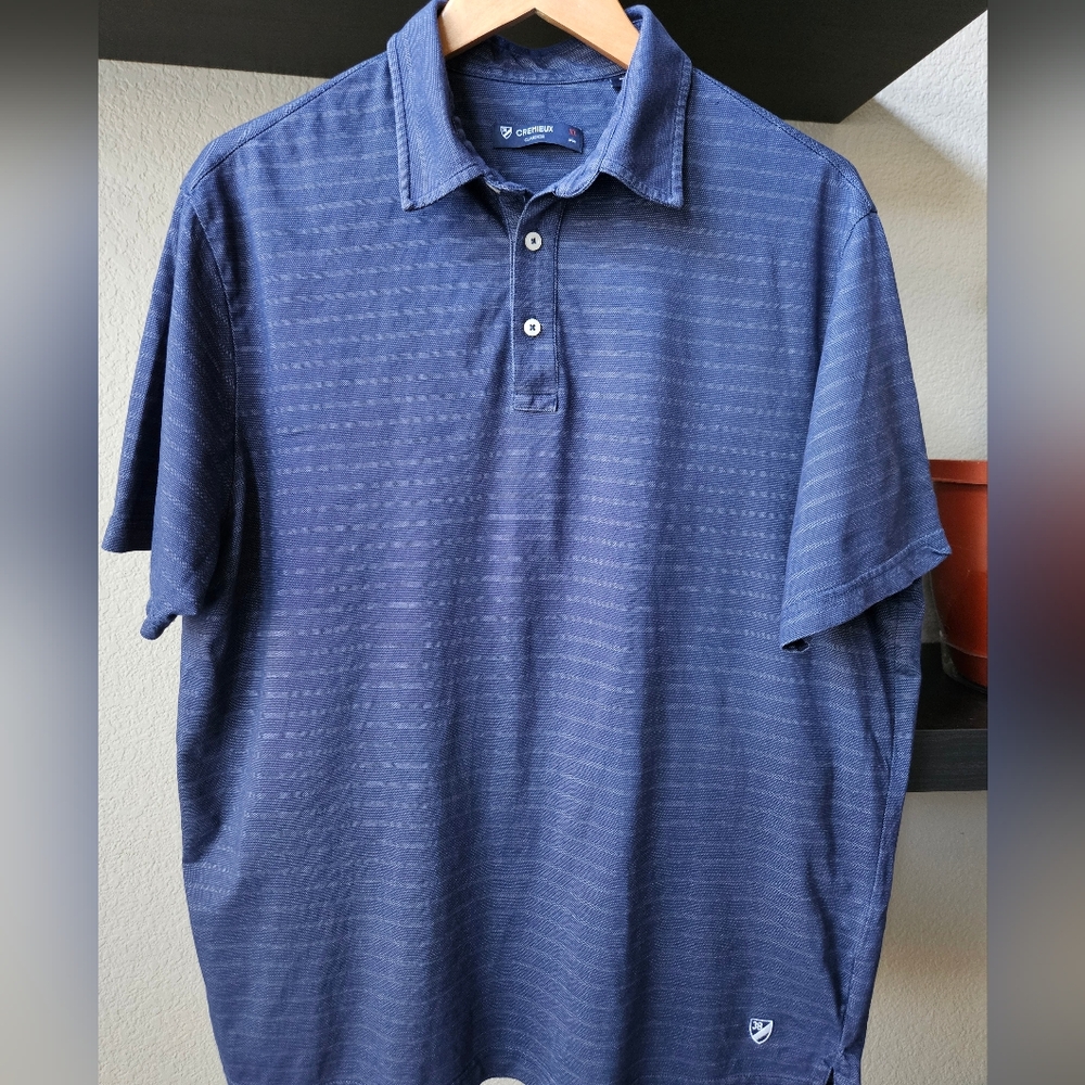 Daniel Cremieux Mens Polo XL Blue w/Stripes